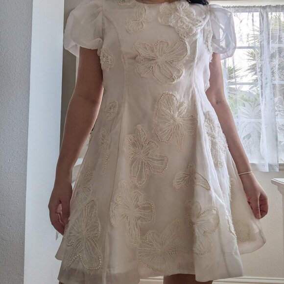 NWT - Aje Vera Beaded Flower Mini Dress, size 10 US - Picture 2 of 8